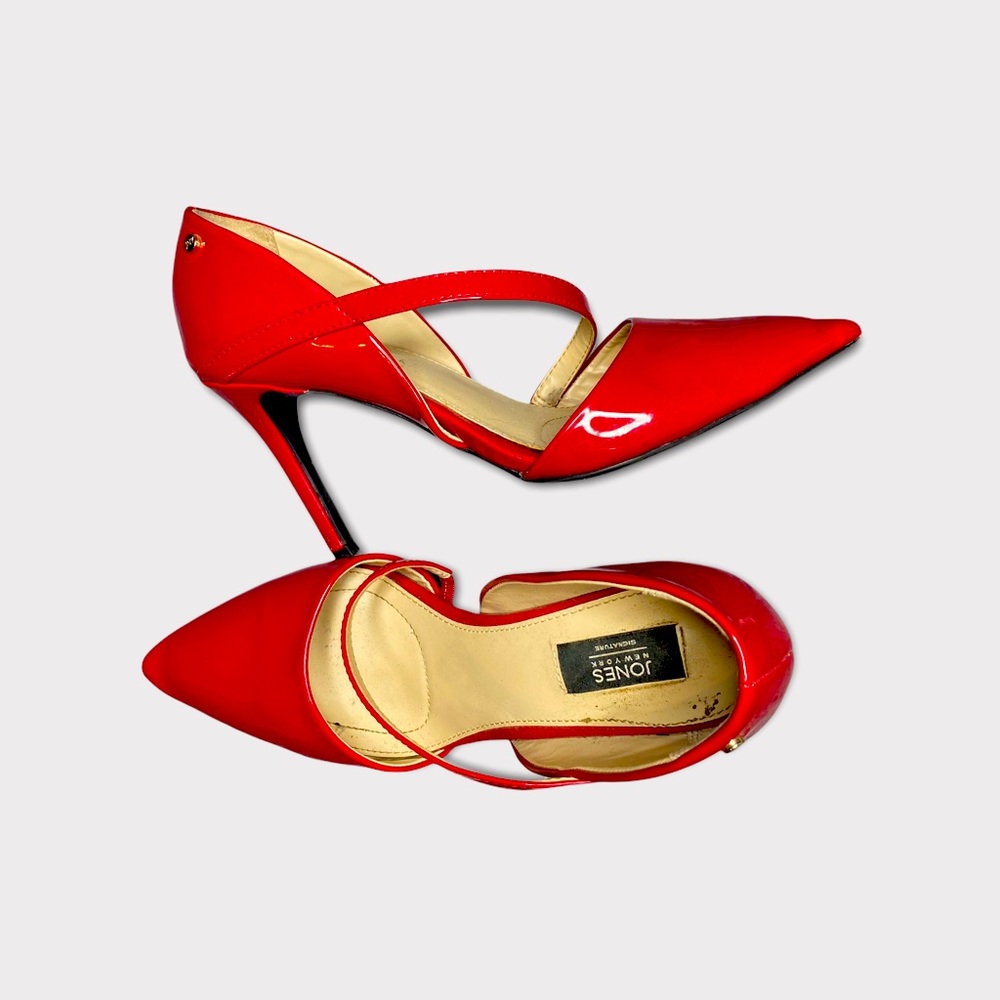 Red Ankle Strap Pumps